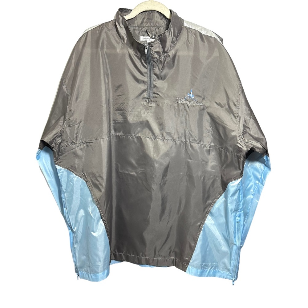 Walt Disney World Disneyland Resort Park  XL/XXL Windbreaker Jacket Gray 1/4 Zip